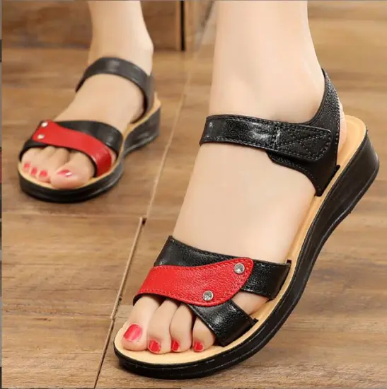 Summer New Women's Soft Sole Wedge Sandals: Large Size, Middle-Aged Friendly, and On Hot Sale