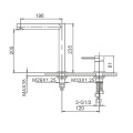 Rubinetto da cucina in ottone a 2 buche