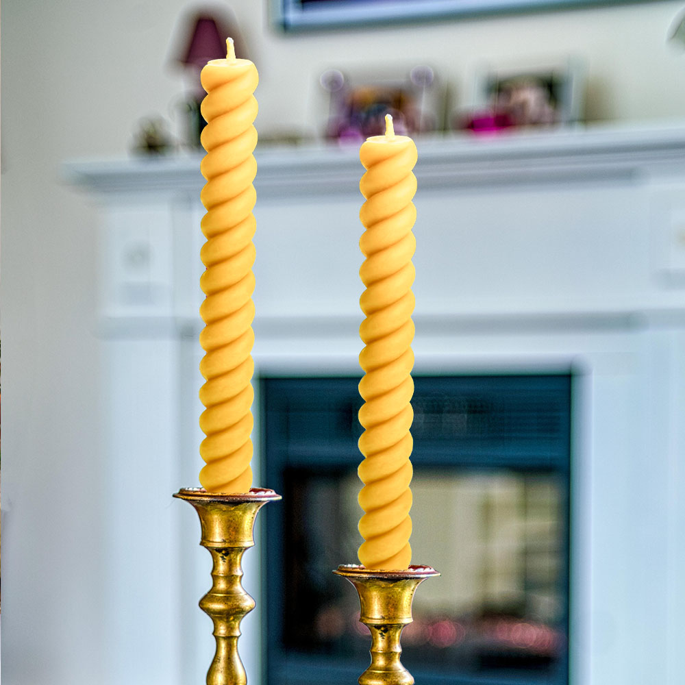 Spiral 100 Percent Pure Beeswax Dinner Candles