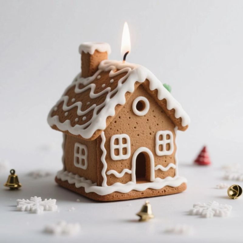 Gingerbread House Christmas Candles