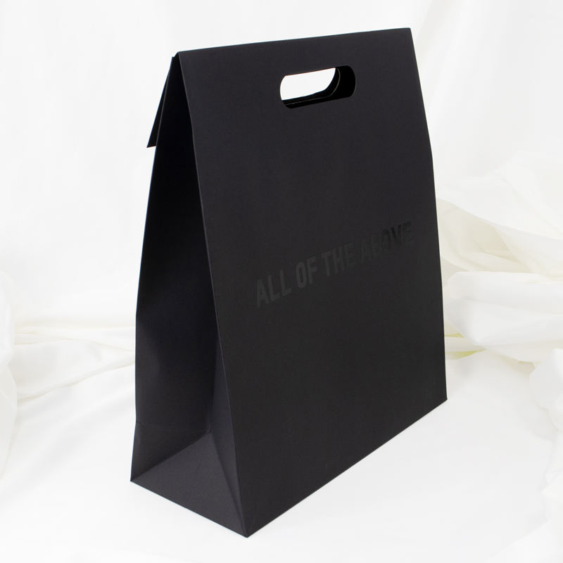 Printed die cut handle paper bag with handle