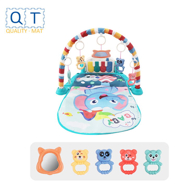 baby activity cotton mat with music keyboard