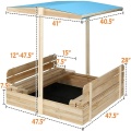 Sandpit exterior con cubierta ajustable para la playa.