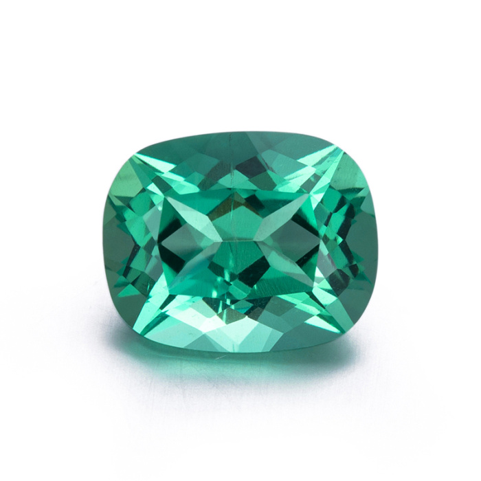 Cushion Cut 8x10mm Lab Grown Emerald Gemstone