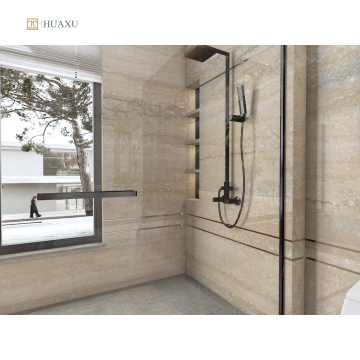 Polished Travertine Stone Flooring and Tiles - Huaxu Turkey Sliver Beige Slabs for Bathroom