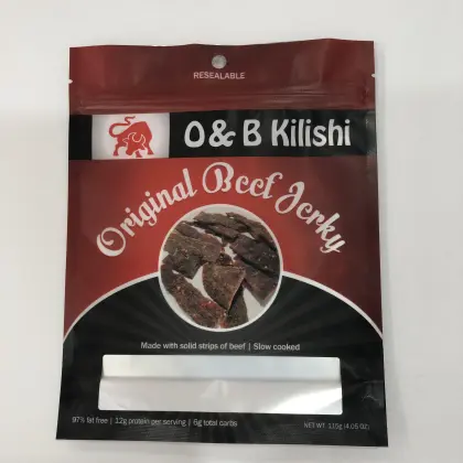 Customized printing Beef Jerky Fish Jerky Bag 3 side seal pouch bag For Beef Pork Chicken Packaging Bag