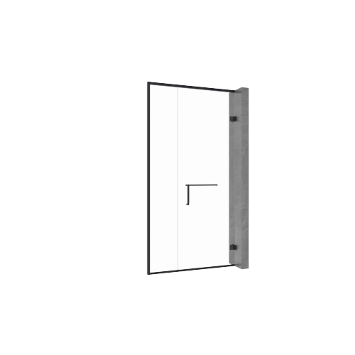 Porta de chuveiro giratória com estrutura de liga de alumínio de vidro temperado