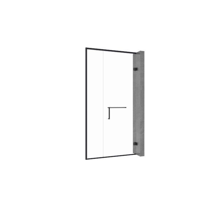 Porta de chuveiro giratória com estrutura de liga de alumínio de vidro temperado