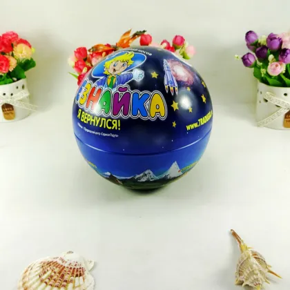 metal decorative ball shape candy tin can
