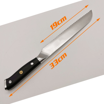 Damascus VG10 Bread Knife with G10 Handle