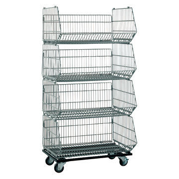 Foldable Wire Mesh Storage Cage Containers for Promotions, Various Sizes and Coatings are Available