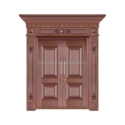 Modern Double Door Leaf Design Anti-Theft Exterior Cast Aluminum Doors 2023