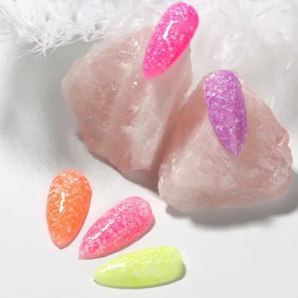 9 Color Summer Snow Glitter Gel Polish Purple OEM Customization