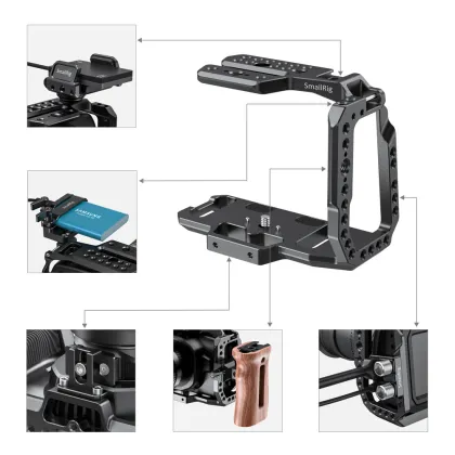 SmallRig BMPCC 4K / BMPCC 6K Camera Cage Half Cage for Blackmagic Design Pocket Cinema Camera 4K / 6K Feature w/ Nato rail 2254