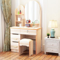 Wooden Mirrored Dresser Vanity Makeup Dressing Table