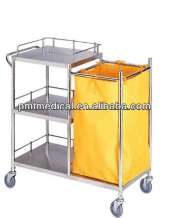 Hospital stainless steel cleaning service trolley