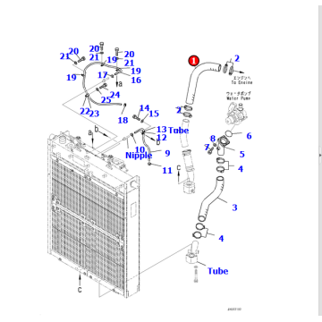 195-03-71541 Hose For D375A-8 Bulldozer parts