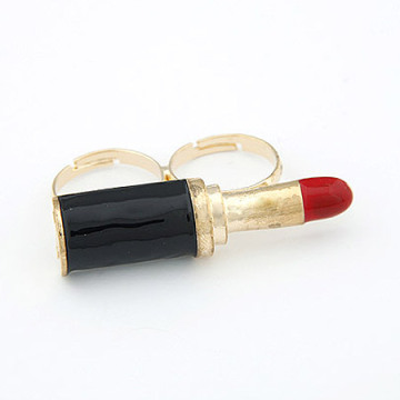 Cincin ganda cincin emas lipstik untuk wanita