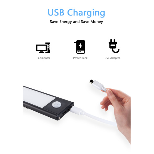 PIR Motion Sensor Under Cabinet Light USB Charge