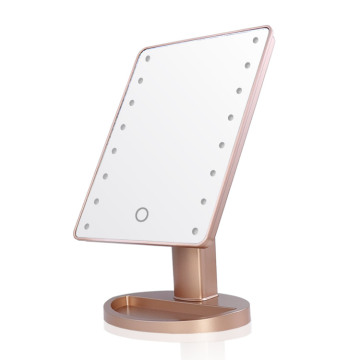 Factory Direct 16 Lights 180° Rotating LED Magnifying Makeup Mirror with Logo Print