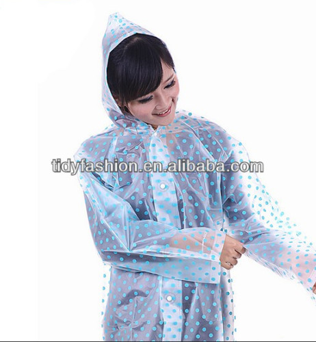 Custom Women Clear Plastic Fashion Rain Coats