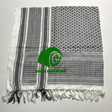 Fancy Flower Print Cotton Head Scarf with Tassel