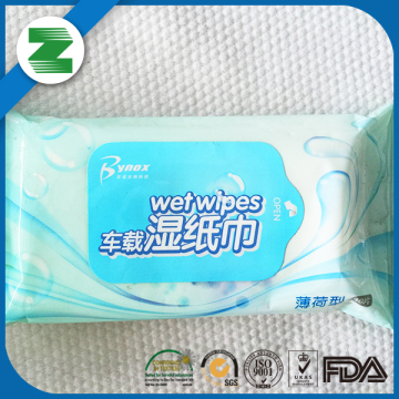 40gsm spunlace portable used for car inside skin clean wet wipes