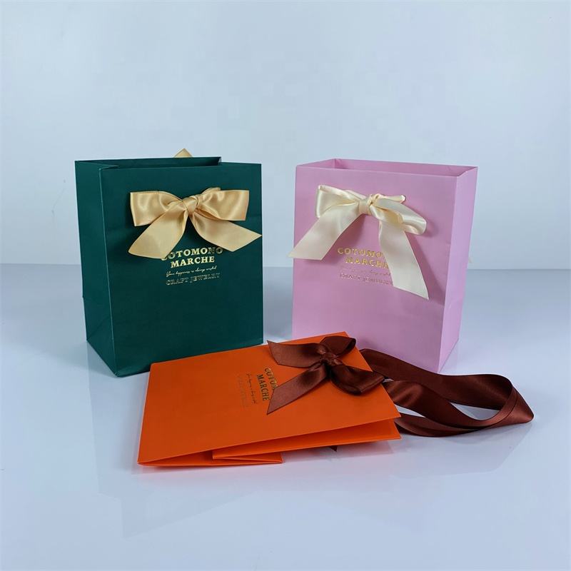 Custom Stamped Gift Paper Bag with Bow