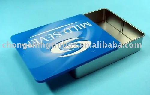 Rectangular candle tin box with slip lid