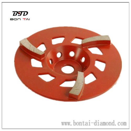 Segmented diamond cup wheel for coarse, medium, fine grinding