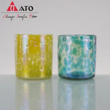 Creative drinking glass Color dot hand-blownglass cup