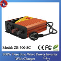 300W 24V DC till 110/220V AC Pure Sine Wave Power Inverter med laddare