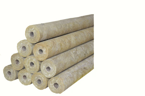 Soundproof Rockwool Pipe Insulation , Rigid Rockwool Pipe Cover