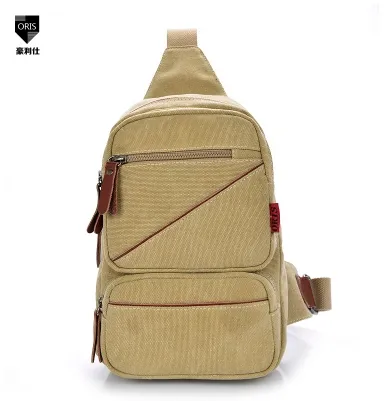 Young's canvas chest bag/bosom bag/leisure bag/casual bag/messenger bag/single shoulder bag