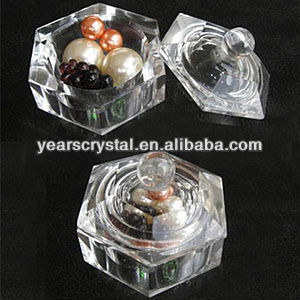 wholesale crystal hexangular jewellery trinket box