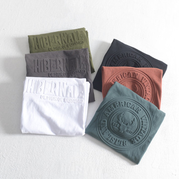 Custom geprägte Logo-Baumwoll-T-Shirts für Männer-3D-gedruckte T-Shirts