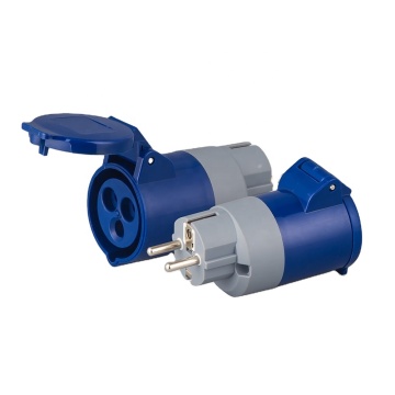 ZNPON T01F 16A 250V Schuko Plug to Industrial Socket Adapter