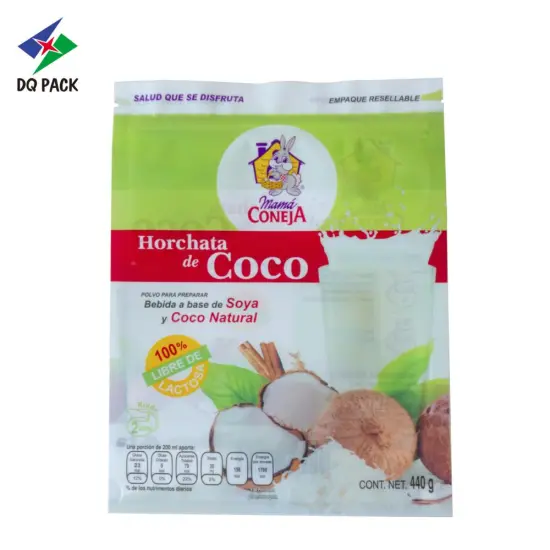 Coconut powder bag with zipper