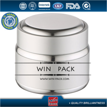 30g silver color round plastic bottle,acrylic jar,lotion jar and cap with shiny silver rim