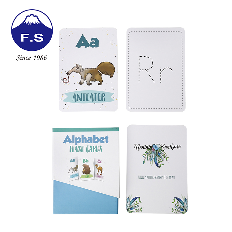 Custom Cardboard Board Game Animal Alphabet Flash Card