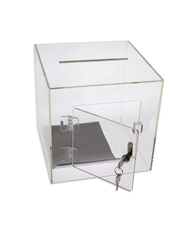 Deluxe Acrylic Ballot Box With Key Lock Large