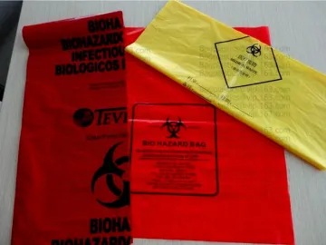 Biohazard Waste Garbage Bag, hazardous waste yellow plastic bag asbestos garbage bag, biohazard zipper bag