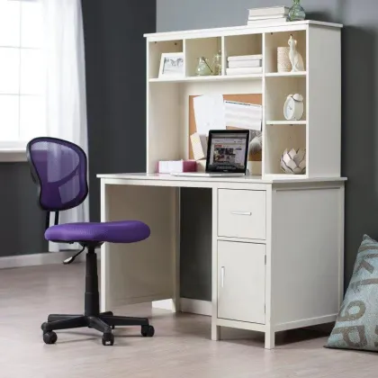 Simple Wooden Home Living Room Computer Desk with Bookcase Cabinet