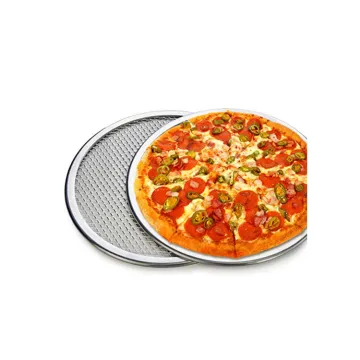 Kitchen Tools baking pizza portable Aluminium Flat Mesh Pizza Screen Round wire mesh Pizza Pan