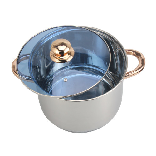 Stainless Steel Sauce Pot with Glass Lid Stockpot