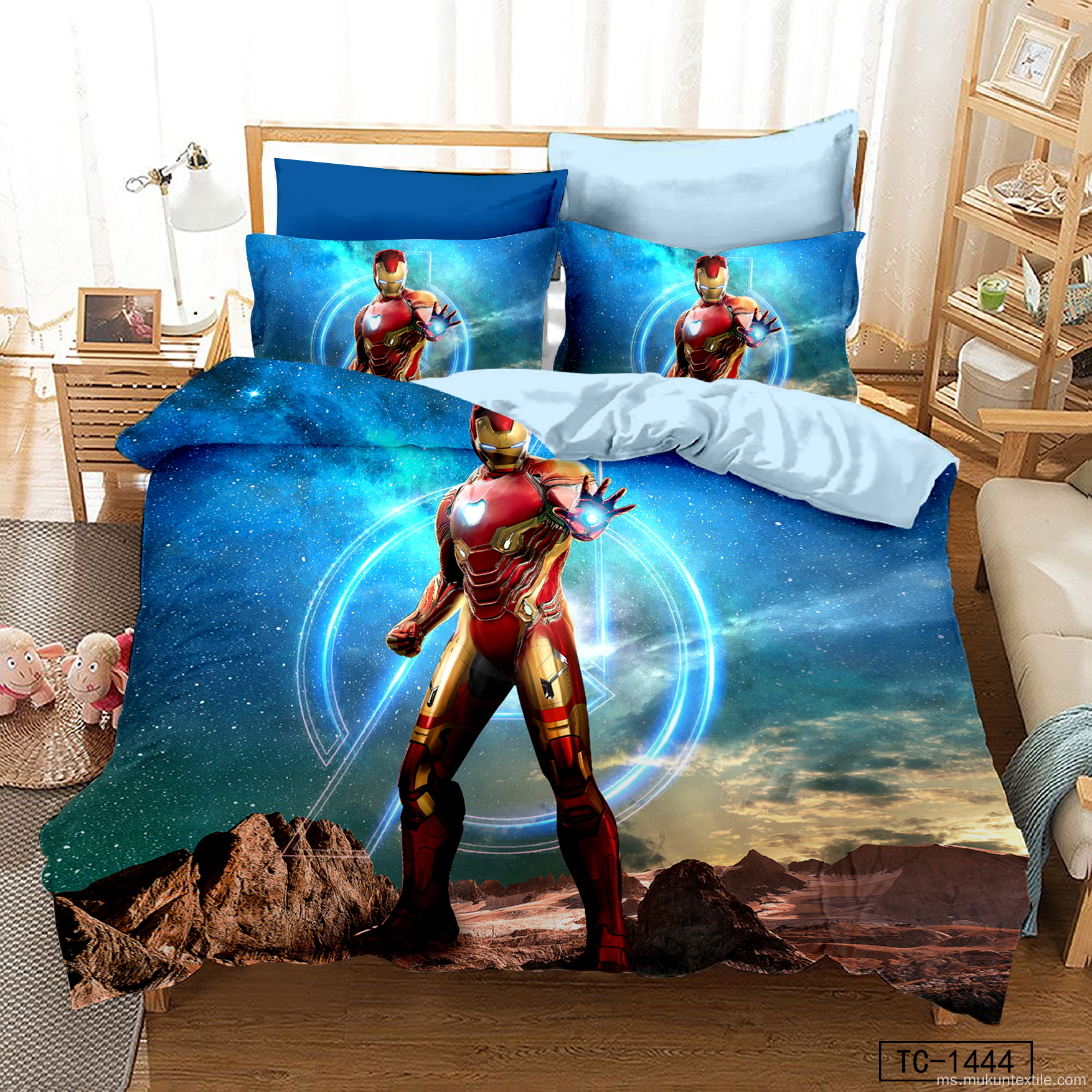 3D Digital Bedsheet Cetak Duvet Cover Bedding Set