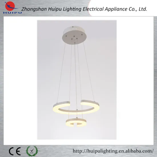Modern popular hanging 2 circle turn on white LED pendant light
