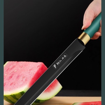 Black Coated Stainless Steel Watermelon Knife - Sharp & Durable Slicing Solution