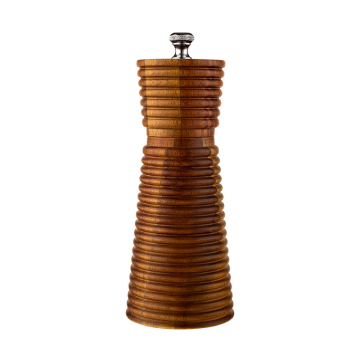 Nowy design drewniany młynek do soli i pieprzu z tacą - stal węglowa i rdzeń ceramiczny