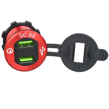 Aluminum USB Car Charger with Dual QC3.0, 12V-24V Voltmeter: Fast Car Charging Solution for Your Vehicle